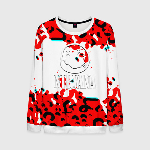 Мужской свитшот Nirvana краски текстура / 3D-Белый – фото 1