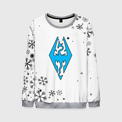 Свитшот мужской Skyrim logo winter, цвет: 3D-меланж