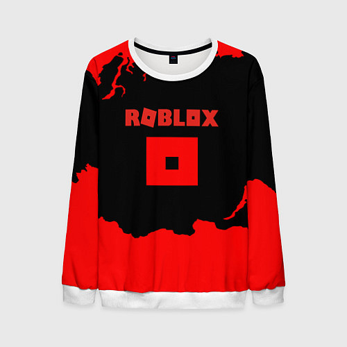 Мужской свитшот Roblox краски красные / 3D-Белый – фото 1