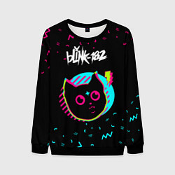 Свитшот мужской Blink 182 - rock star cat, цвет: 3D-черный