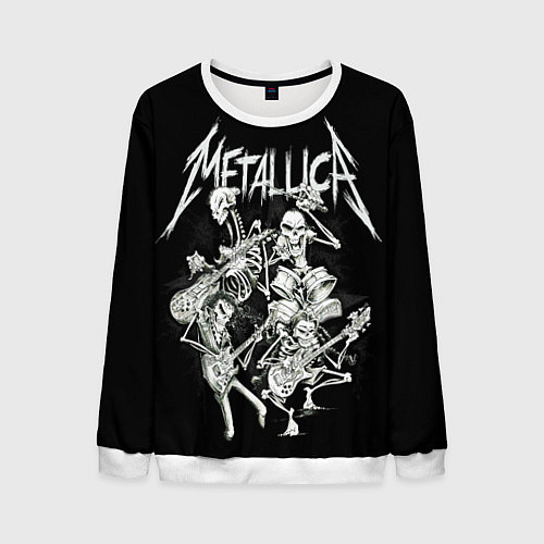 Мужской свитшот Металлика - скелеты / 3D-Белый – фото 1