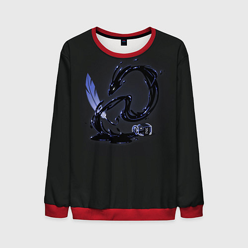 Мужской свитшот Китайский дракон из чернил / 3D-Красный – фото 1
