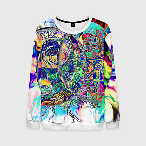 Мужской свитшот Сплетенные круги Инь Ян / 3D-Белый – фото 1