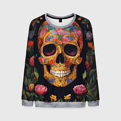 Свитшот мужской Bright colors and skull, цвет: 3D-меланж