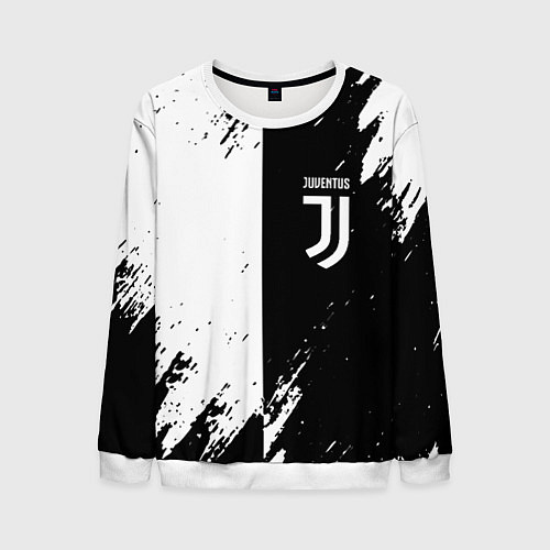 Мужской свитшот Juventus краски чёрнобелые / 3D-Белый – фото 1