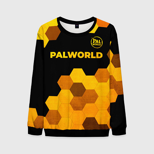 Мужской свитшот Palworld - gold gradient посередине / 3D-Черный – фото 1