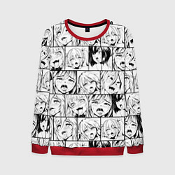 Свитшот мужской Ahegao pattern, цвет: 3D-красный