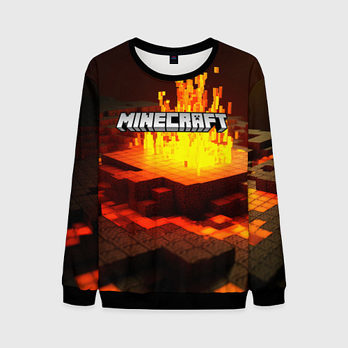 Мужской свитшот Огненный minecraft / 3D-Черный – фото 1