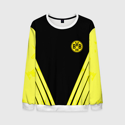 Мужской свитшот Borussia geometry yellow / 3D-Белый – фото 1