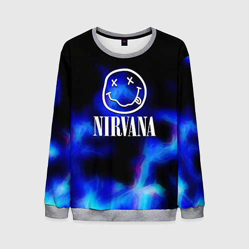 Мужской свитшот Nirvana flame ghost steel / 3D-Меланж – фото 1