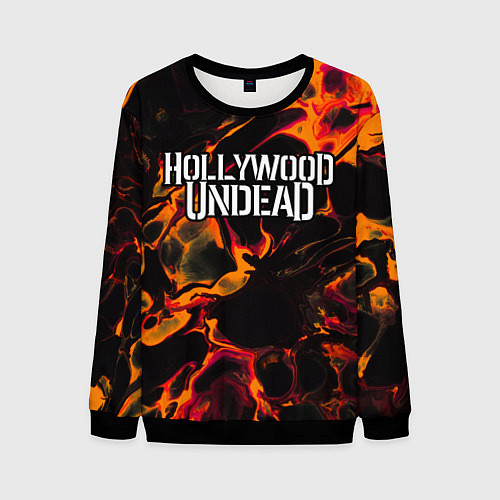 Мужской свитшот Hollywood Undead red lava / 3D-Черный – фото 1