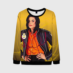 Свитшот мужской Michael Jackson на золотом фоне с графикой, цвет: 3D-черный