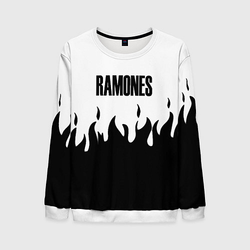 Мужской свитшот Ramones fire black rock / 3D-Белый – фото 1