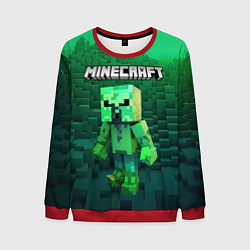 Свитшот мужской Minecraft персонаж зеленый монстр, цвет: 3D-красный