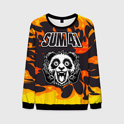 Мужской свитшот Sum41 рок панда и огонь