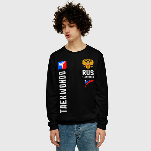 Мужской свитшот Тхеквондо сборная России / 3D-Черный – фото 3