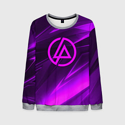 Свитшот мужской Linkin park neon stripes logo, цвет: 3D-меланж