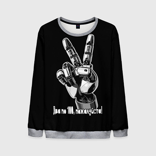 Мужской свитшот Два по 100 пожалуйста / 3D-Меланж – фото 1