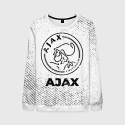 Свитшот мужской Ajax с потертостями на светлом фоне, цвет: 3D-белый