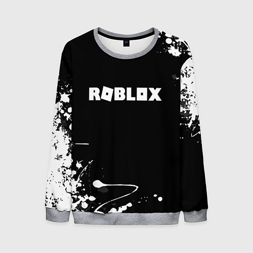Мужской свитшот Roblox текстура краски белые / 3D-Меланж – фото 1