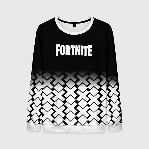 Мужской свитшот Fortnite game pattern / 3D-Белый – фото 1