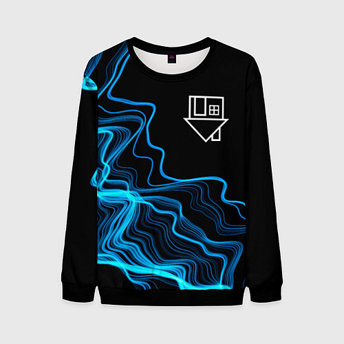 Мужской свитшот The Neighbourhood sound wave / 3D-Черный – фото 1