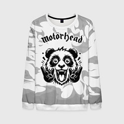 Мужской свитшот Motorhead рок панда на светлом фоне