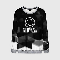 Свитшот мужской Nirvana текстура рок, цвет: 3D-меланж