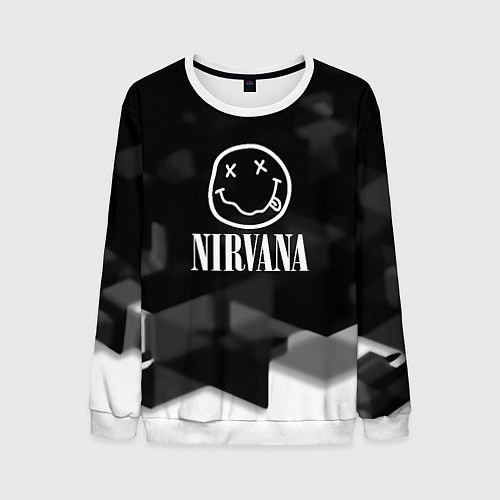 Мужской свитшот Nirvana текстура рок / 3D-Белый – фото 1