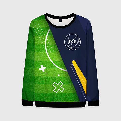 Мужской свитшот Porto football field / 3D-Черный – фото 1