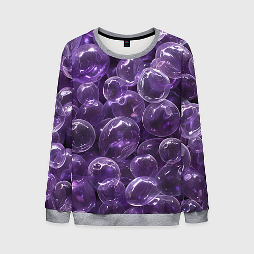 Мужской свитшот Фиолетовые пузыри / 3D-Меланж – фото 1