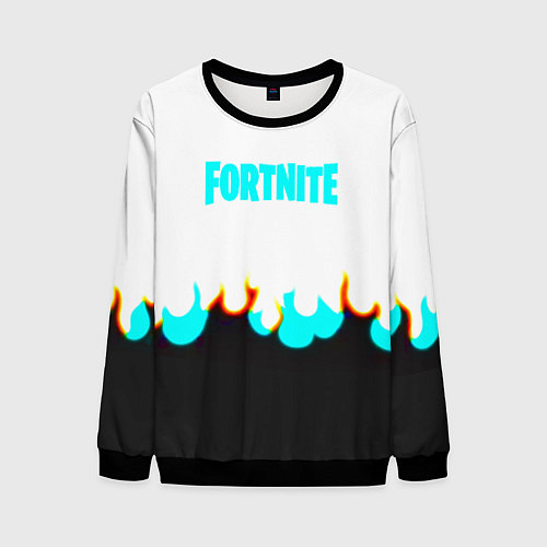 Мужской свитшот Fortnite epic game fire / 3D-Черный – фото 1