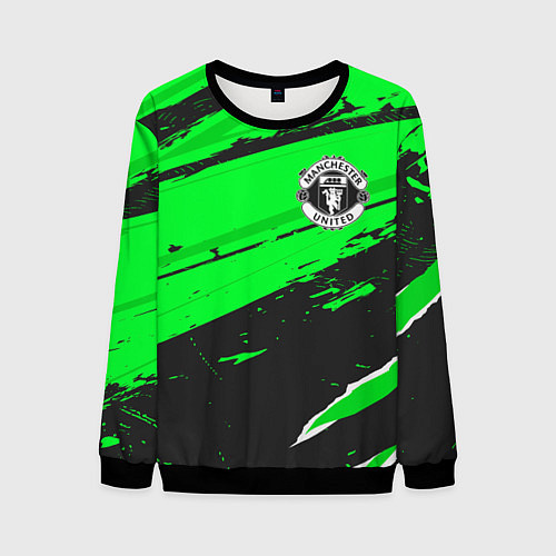 Мужской свитшот Manchester United sport green / 3D-Черный – фото 1