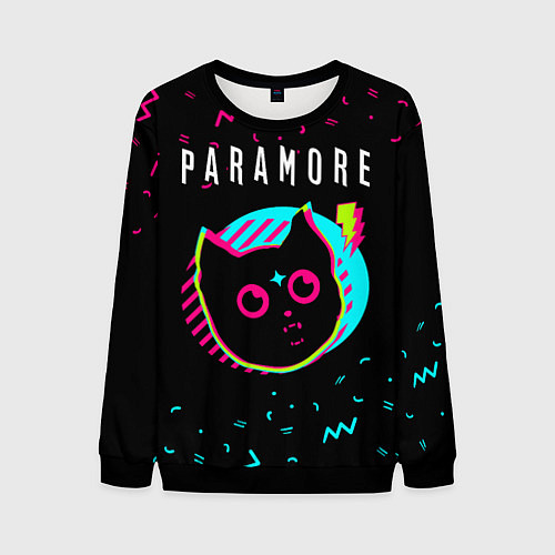 Мужской свитшот Paramore - rock star cat / 3D-Черный – фото 1