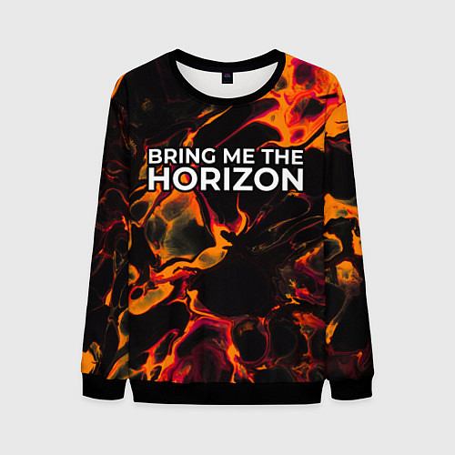 Мужской свитшот Bring Me the Horizon red lava / 3D-Черный – фото 1