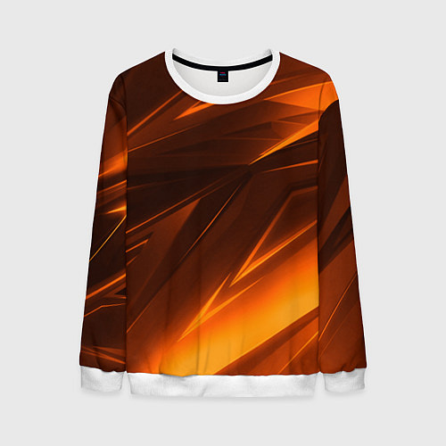 Мужской свитшот Geometry stripes orange / 3D-Белый – фото 1