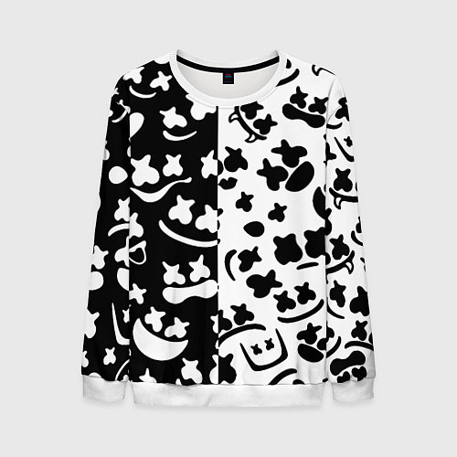 Мужской свитшот Marshmello music pattern / 3D-Белый – фото 1