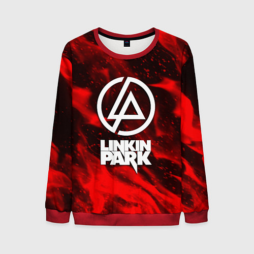 Мужской свитшот Linkin park красный огонь / 3D-Красный – фото 1
