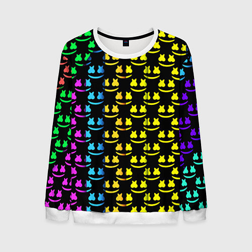 Мужской свитшот Marshmello градиент колор / 3D-Белый – фото 1