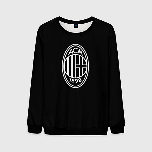 Мужской свитшот Milan fc белое лого / 3D-Черный – фото 1