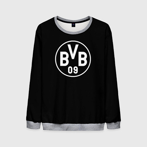 Мужской свитшот Borussia sport fc белое лого / 3D-Меланж – фото 1