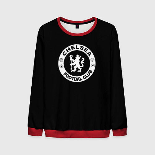 Мужской свитшот Chelsea fc белое лого / 3D-Красный – фото 1