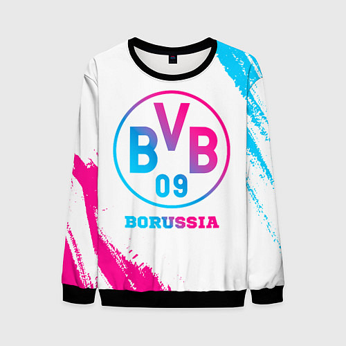 Мужской свитшот Borussia neon gradient style / 3D-Черный – фото 1
