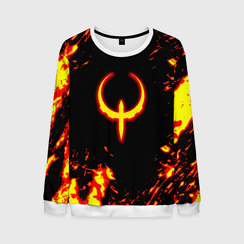 Мужской свитшот Quake fire logo / 3D-Белый – фото 1