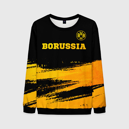 Мужской свитшот Borussia - gold gradient посередине / 3D-Черный – фото 1