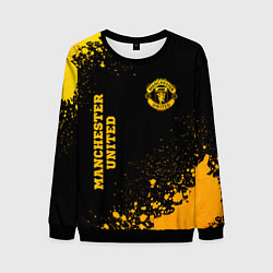 Свитшот мужской Manchester United - gold gradient вертикально, цвет: 3D-черный