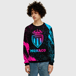Свитшот мужской Monaco - neon gradient, цвет: 3D-черный — фото 2