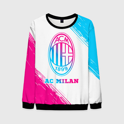 Мужской свитшот AC Milan neon gradient style / 3D-Черный – фото 1