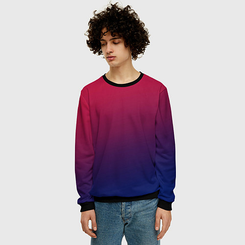 Мужской свитшот Gradient red-blue / 3D-Черный – фото 3