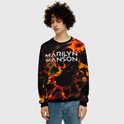 Свитшот мужской Marilyn Manson red lava, цвет: 3D-черный — фото 2